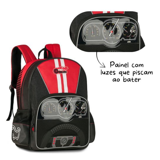 Mochila Carros com Lancheira e Estojo Kit Escolar Meninos
