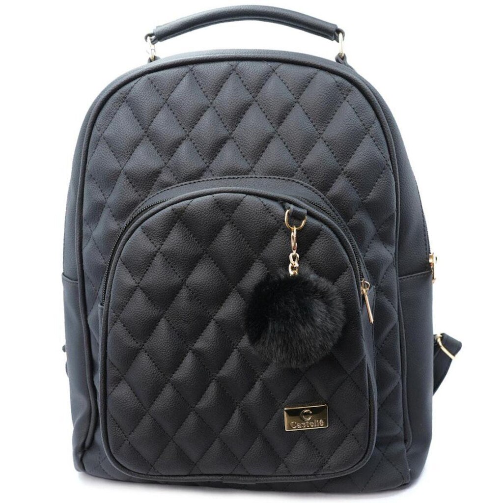 Mochila Casteliê Casual Pompom Feminina - Preto - Único