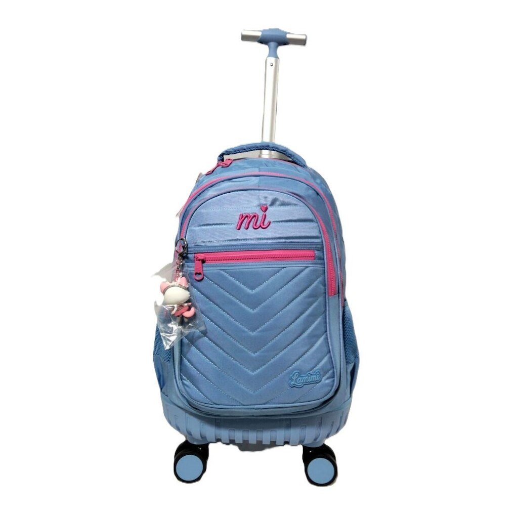 Mochila Com Carrinho e Rodas infantil 4 rodas giratorias Escolar Lamimi