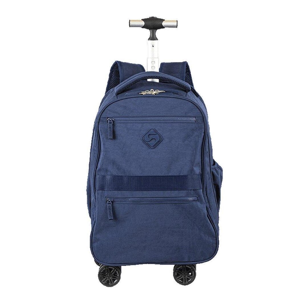 Mochila com Carrinho Sestini 4r Duplas Rolling Crinkle Azul