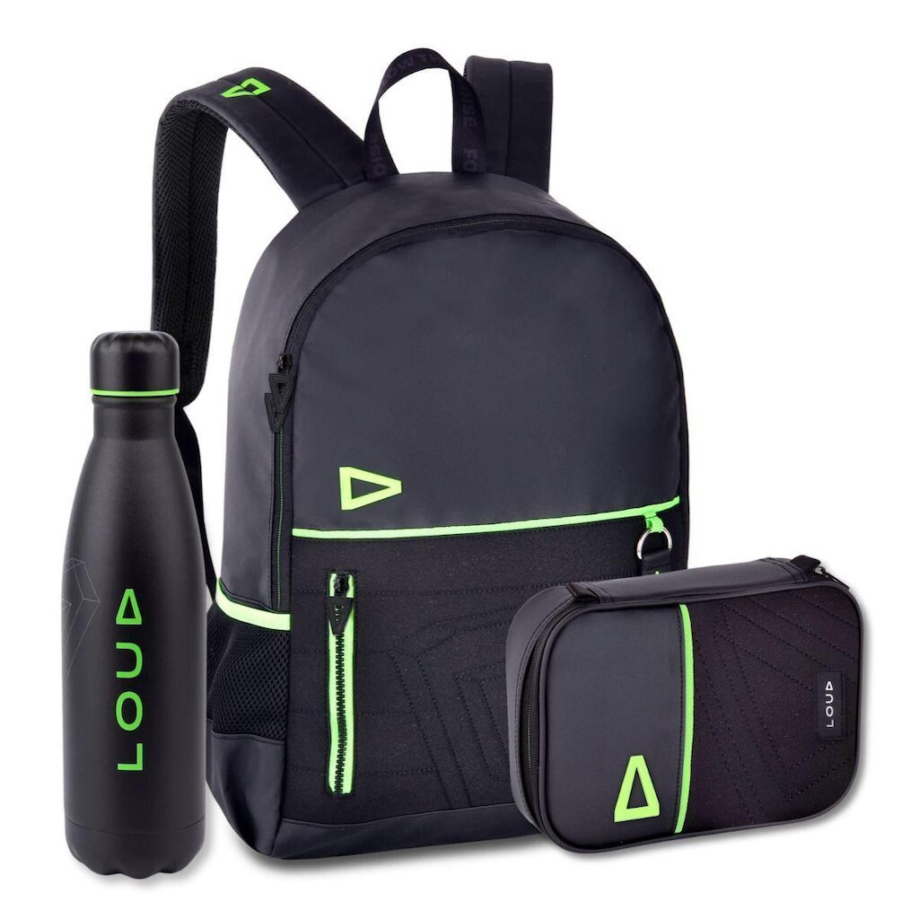 Mochila com Estojo  Garrafa Térmica Loud Kit Gamer Casual