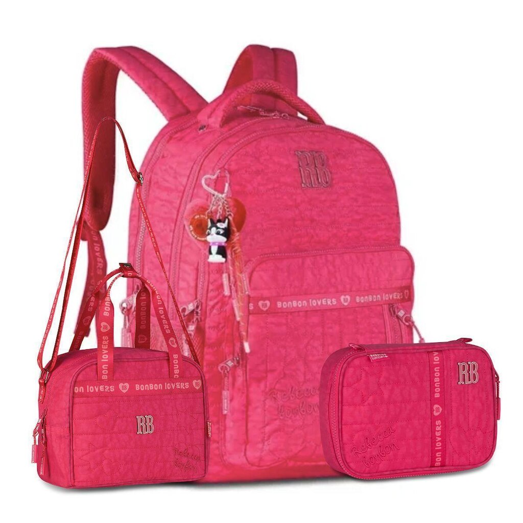 Mochila com Lancheira térmica e Estojo Box Rebecca Bonbon