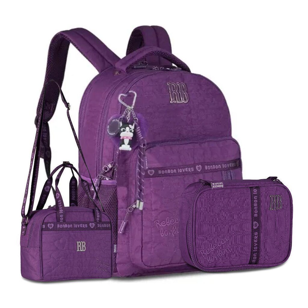 Mochila com Lancheira térmica e Estojo Box Rebecca Bonbon