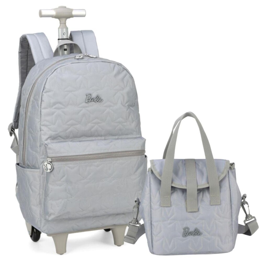 Mochila Com Rodas E Lancheira Termica Bolsa Juvenil Barbie