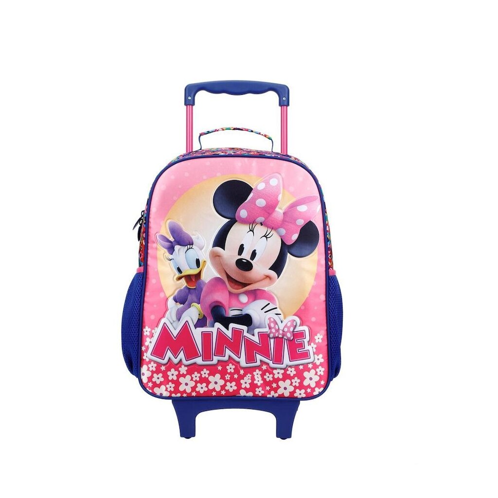 Mochila com Rodinhas com alça nas costas infantil Escolar Minnie