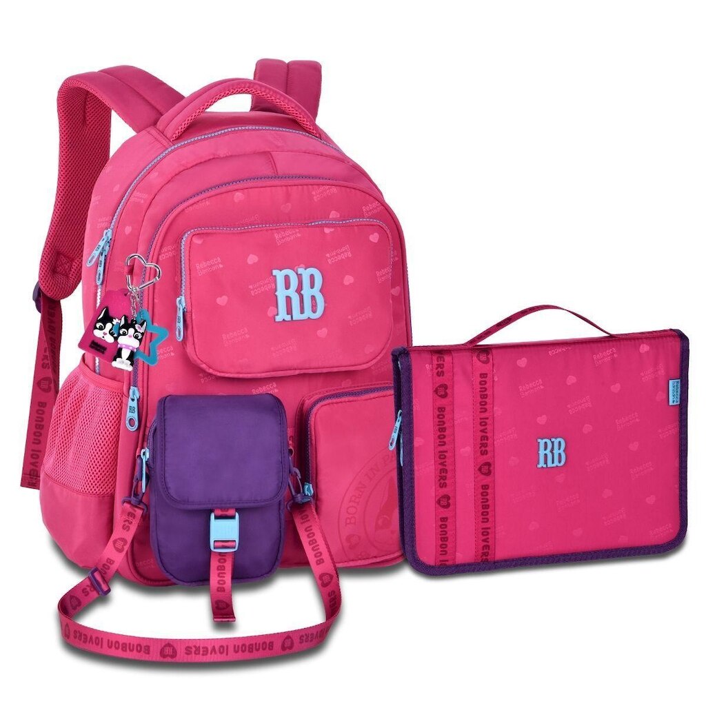 Mochila com Shoulder Removível e Estojo Fichário Rebecca Bonbon