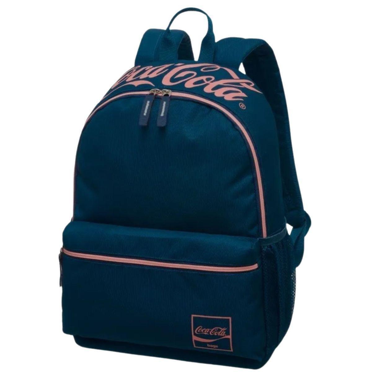 Mochila costas feminina juvenil coca cola re blank cores azul netshoes