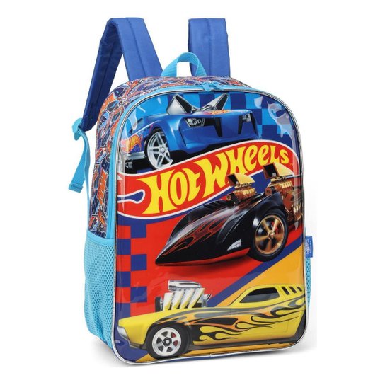 Mochila Costas Infantil Escolar G Menino Hot Wheels Carro Pista Luxcel - Azul Menor preço em Mochila Costas Infantil Escolar G Menino Hot Wheels Carro Pista Luxcel - Azul