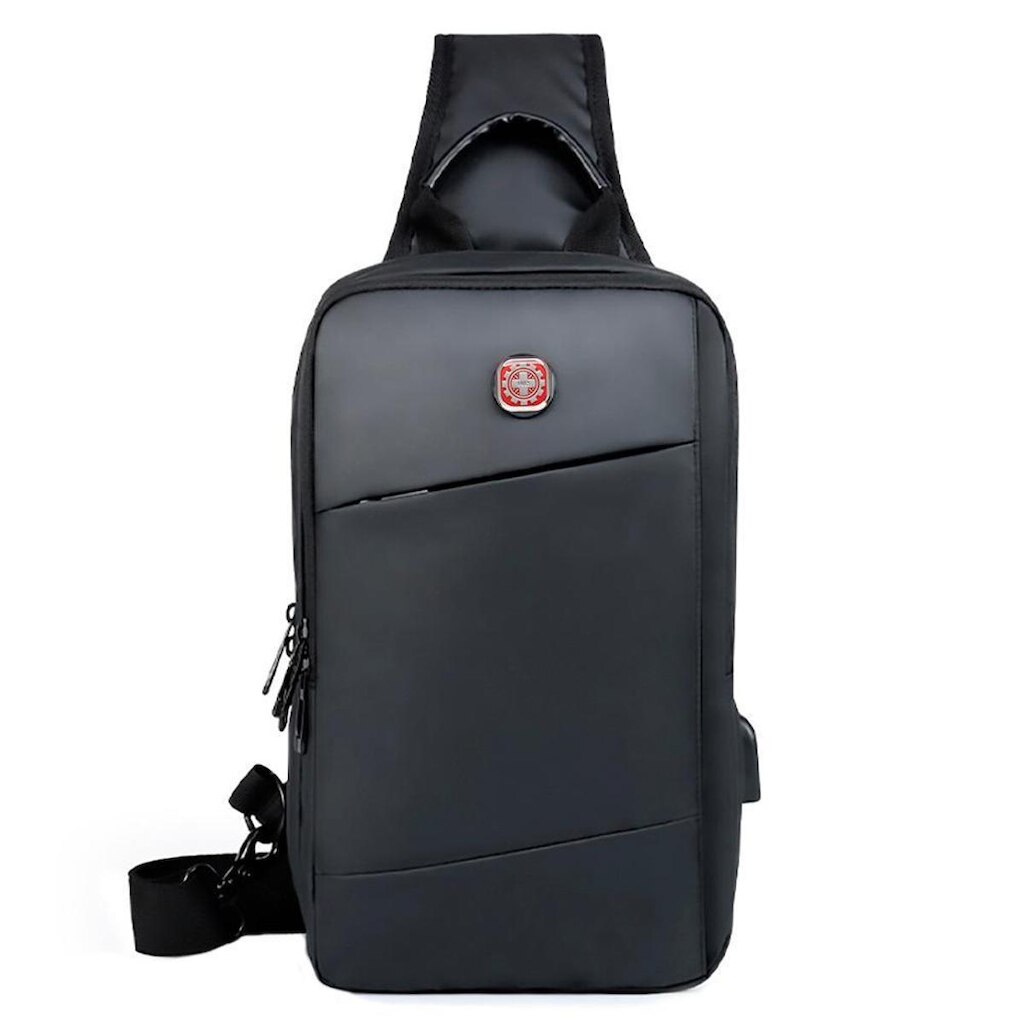 Mochila Crosswave Masculina Transversal USB Reforçada