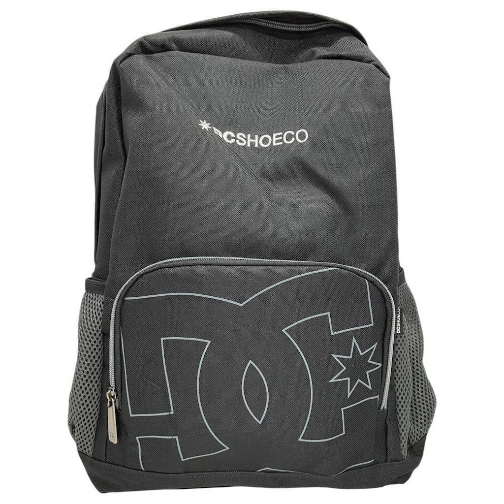 Mochila DC Shoes Cinza com Logo Frontal e Bolsos Laterais