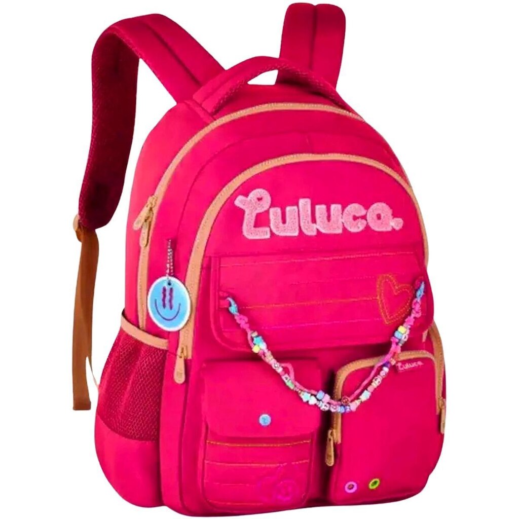 Mochila De Costas Escolar Clio Luluca Compartimentos Múltiplos Feminino