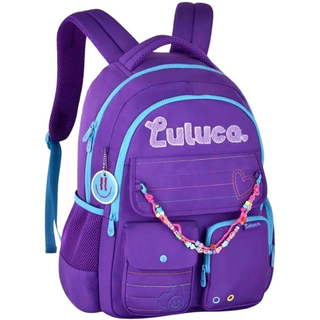 Mochila De Costas Escolar Clio Luluca Compartimentos Múltiplos Feminino