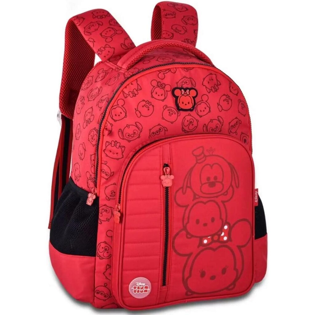 Mochila De Costas Escolar Clio Tsum Tsum Multi Bolsos Menina
