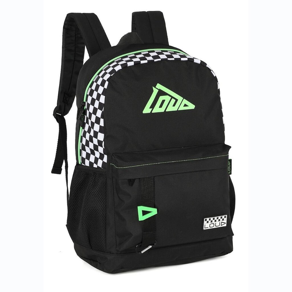Mochila de Costas Juvenil LOUD Luxcel Preto Verde MS50241LD