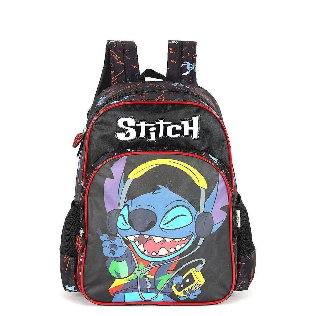 Mochila de Costas Luxcel Stitch Crazy Preto