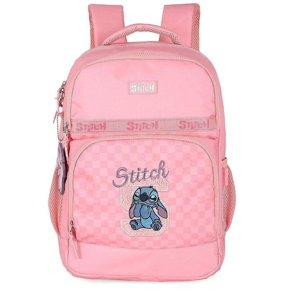 Mochila de Costas Luxcel Stitch Quadriculado Rosa