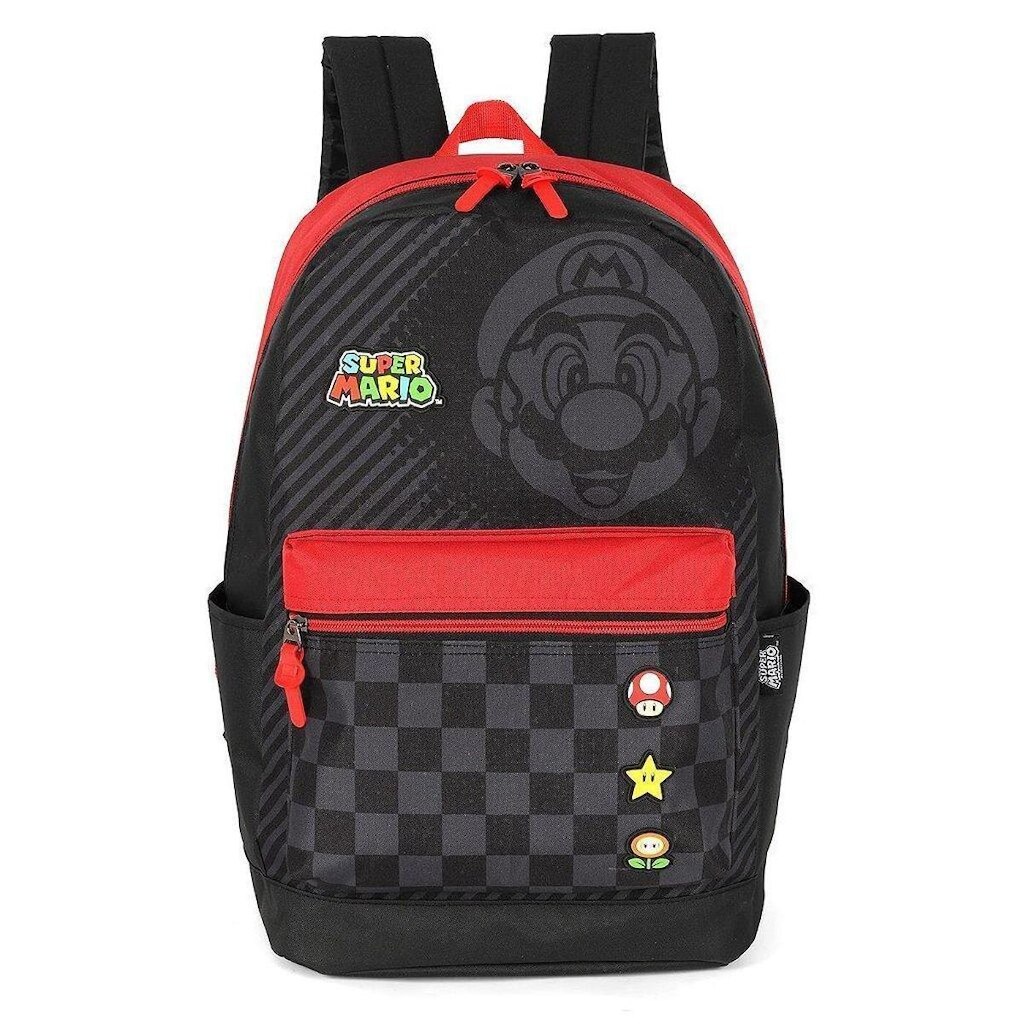 Mochila de Costas Luxcel Super Mário Bros Patch Vermelho