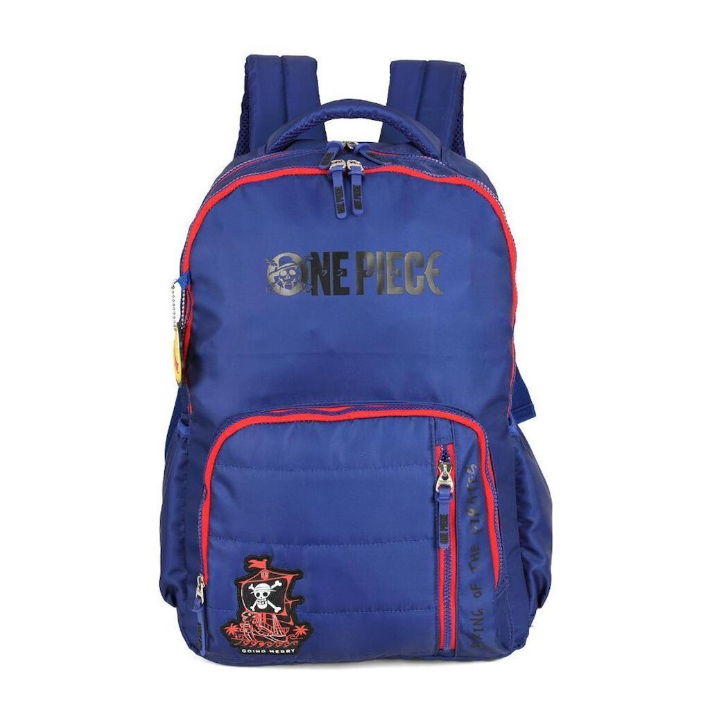 Mochila de Costas Média Juvenil One Piece Náilon com Chaveiro