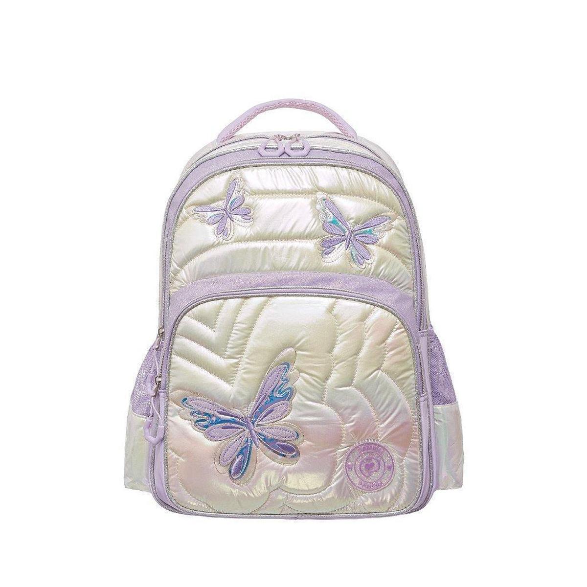 Mochila de Costas Pacific Pampili Fly Metalizada Lilás
