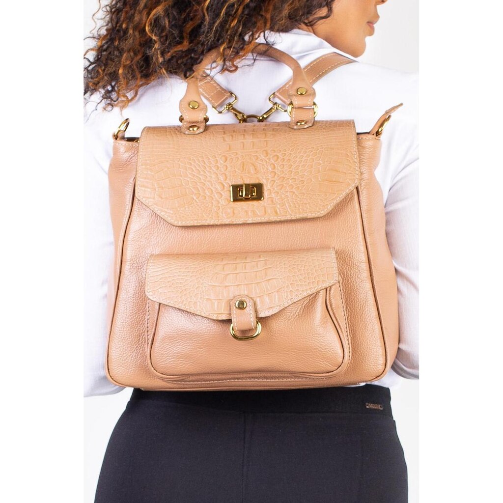 Mochila de couro croco Joanna