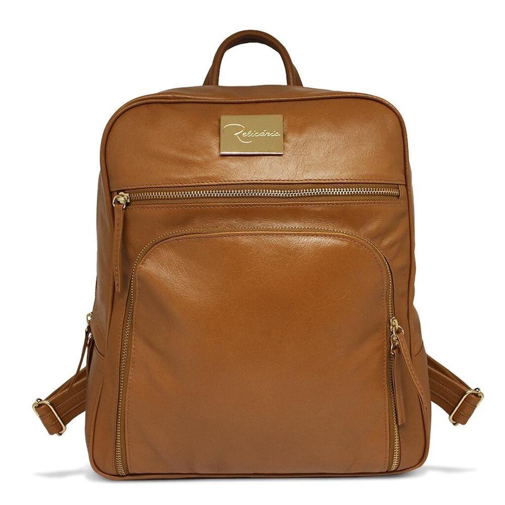 Mochila de Couro Feminina Júnia - Caramelo