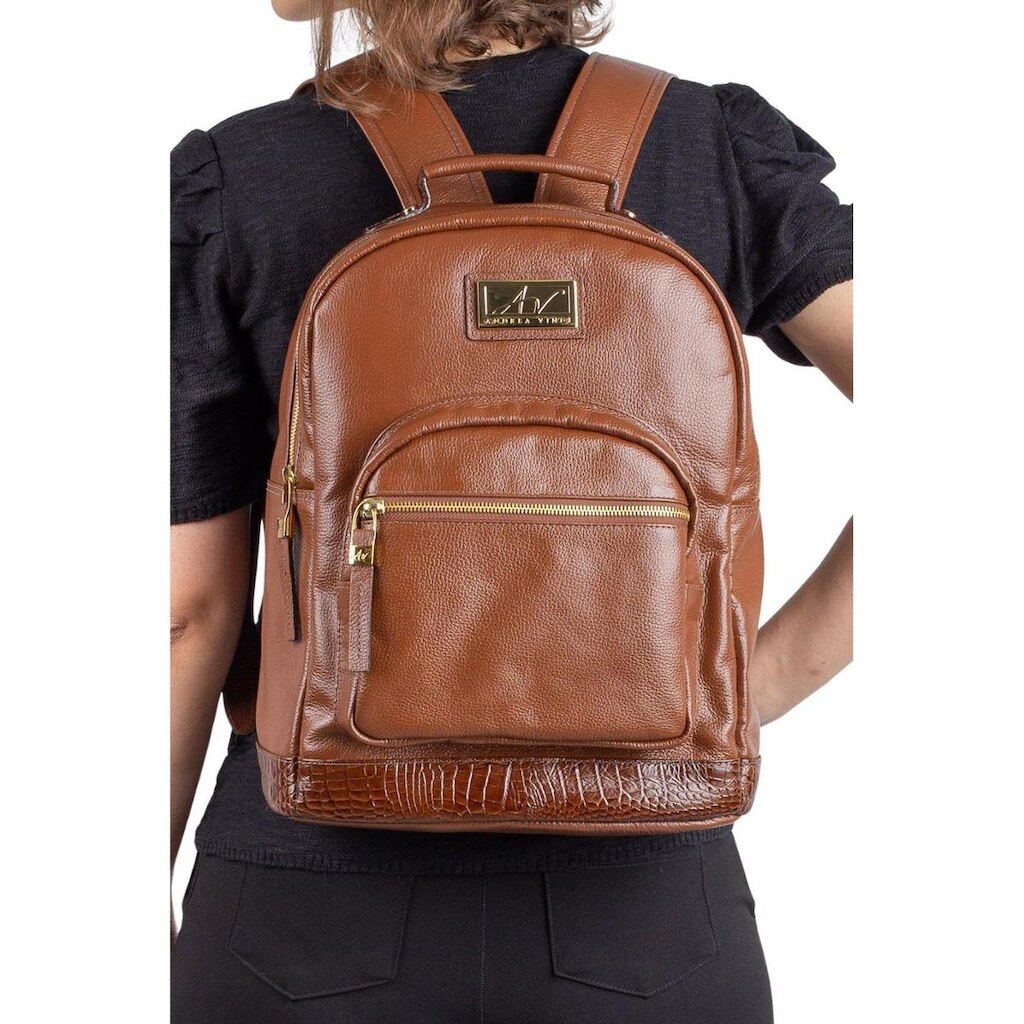 Mochila de couro liso Milla