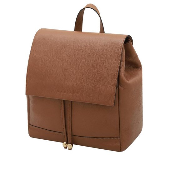 Mochila de Couro Mariart Arpoador - Caramelo Menor preço em Mochila de Couro Mariart Arpoador - Caramelo
