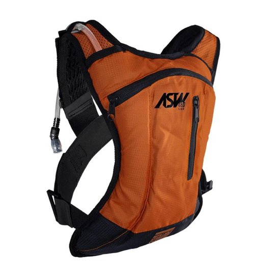 Mochila de Hidratação ASW Tank Lite 2 Litros - Laranja+Preto