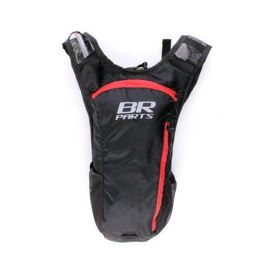 Mochila De Hidratação BR Parts Combat 2 Litros - Preto+Vermelho