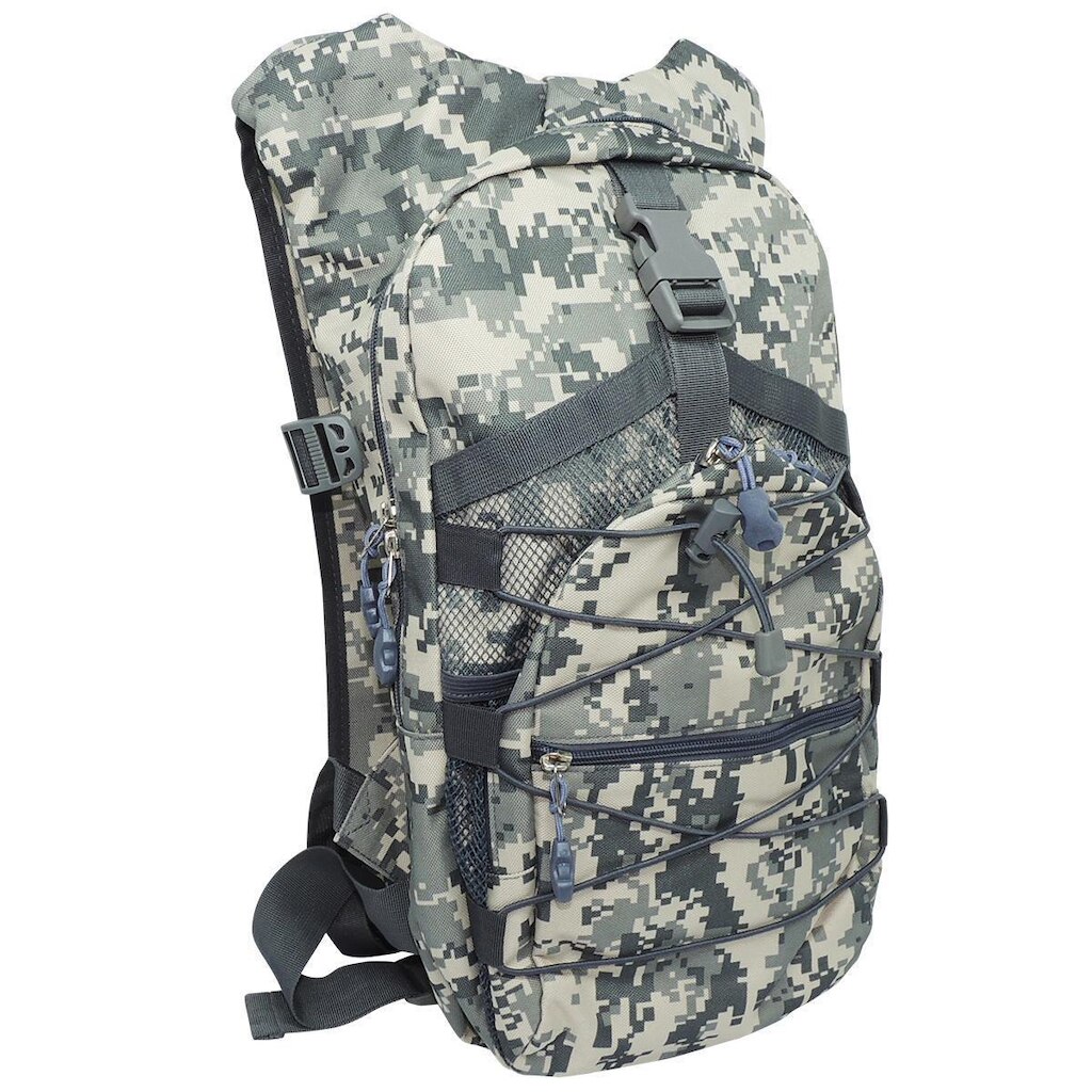 Mochila de Hidratação Soldier Blade em Nylon com Reservatório 2 Litros - Camuflado Verde