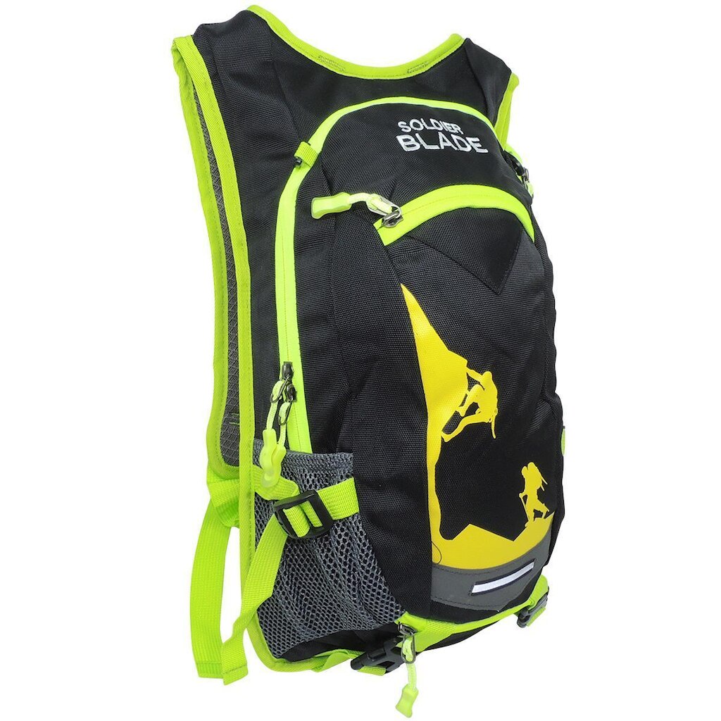 Mochila de Hidratação Soldier Blade em Nylon com Reservatório 2 Litros - Preto/verde