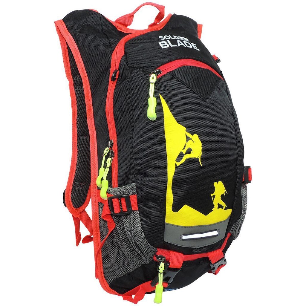Mochila de Hidratação Soldier Blade em Nylon com Reservatório 2 Litros - Preto/vermelho