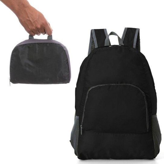 Mochila De Nylon Dobrável Impermeável Esportiva Escolar 25l - Preto é ruim? Mochila De Nylon Dobrável Impermeável Esportiva Escolar 25l - Preto é boa?