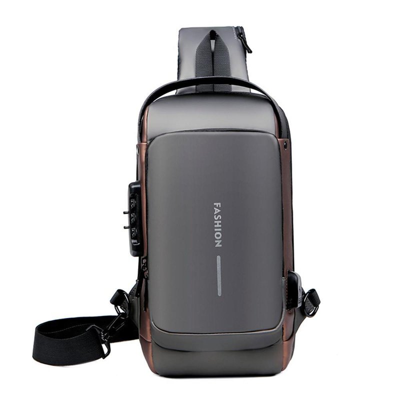 Mochila de Ombro Transversal Compacta Unilateral USB Trava em oferta na Shopee Mochila de Ombro Transversal Compacta Unilateral USB Trava