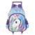 Mochila De Rodas Escolar Menina Com Carrinho Unicorio Up4you - Violeta