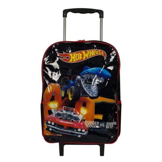 Mochila de Rodinha Hot Wheels Infantil Luxcel PRETO - Preto Menor preço em Mochila de Rodinha Hot Wheels Infantil Luxcel PRETO - Preto