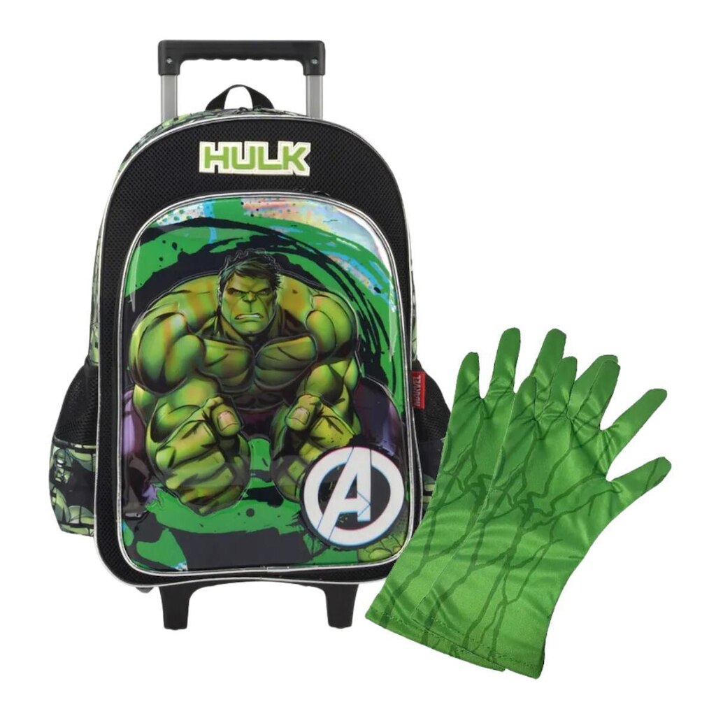 Mochila de Rodinha Luxcel Avengers Marvel Hulk 38102