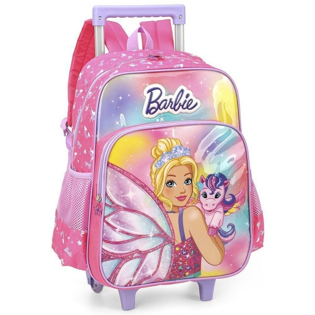 Mochila de Rodinhas Com Alça Luxcel Barbie Pink