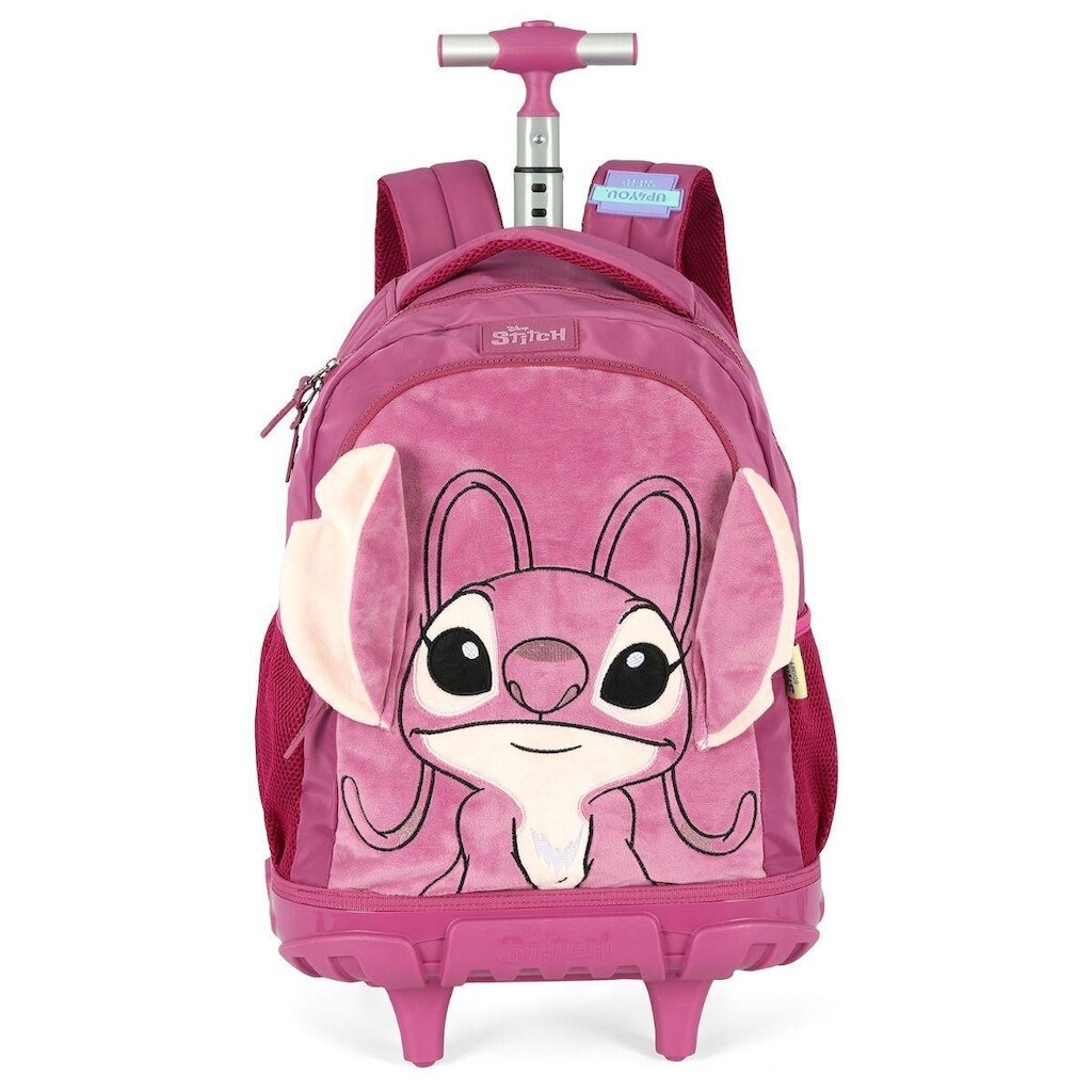 Mochila de Rodinhas Escolar Juvenil Peluciada Stitch