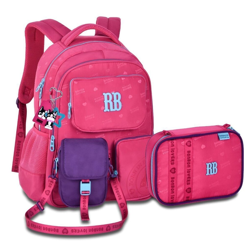 Mochila e Estojo Box Rebecca Bonbon Com Bolsinha Removível