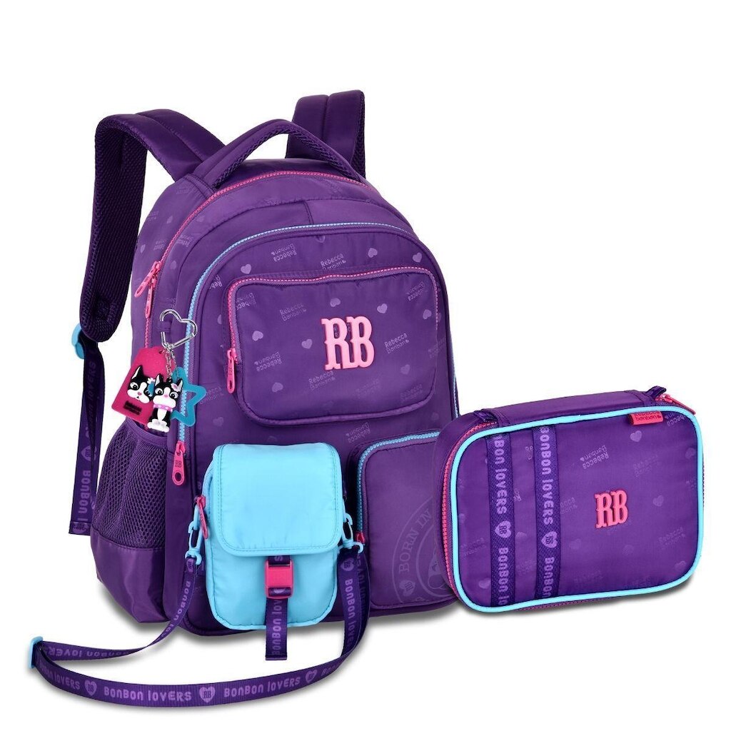 Mochila e Estojo Box Rebecca Bonbon Com Bolsinha Removível