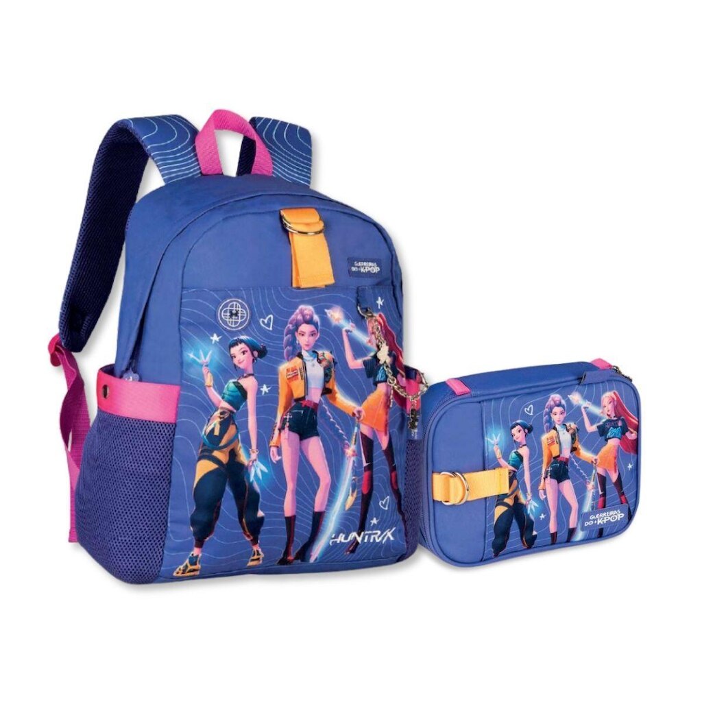 Mochila e Estojo Escolar Guerreiras do K-pop Kit Feminino