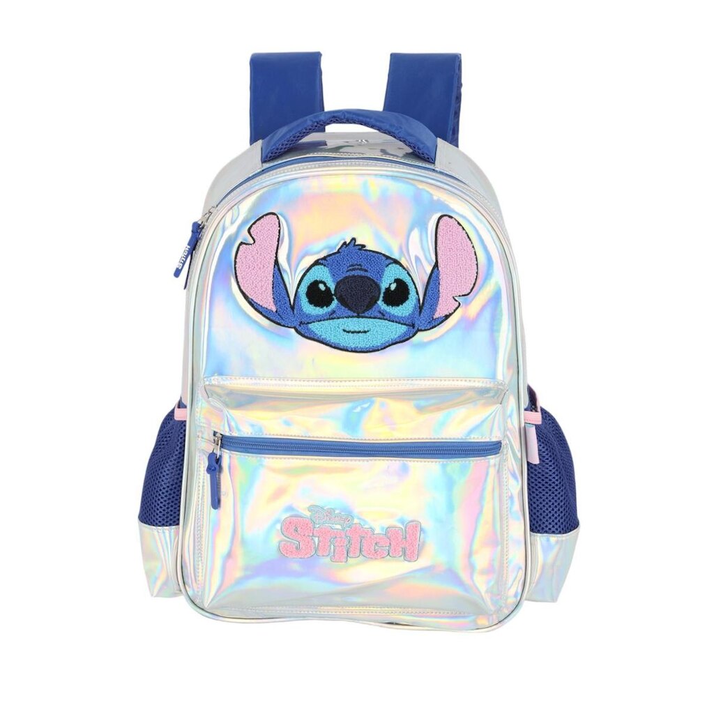 Mochila E Estojo Holográfica Lilo Stitch Disney - Luxcel