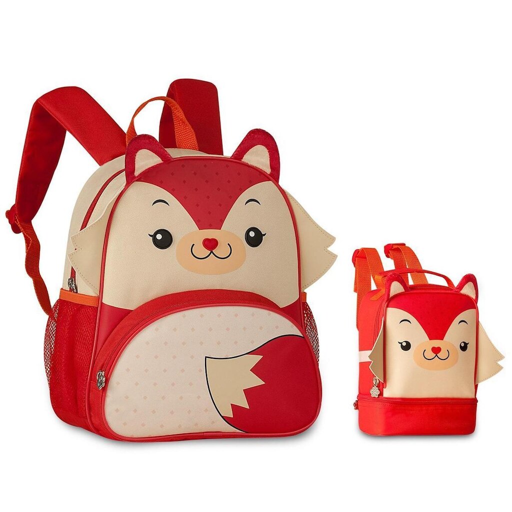 MOCHILA E LANCHEIRA ESCOLAR INFANTIL FEMININA BICHINHOS FOFOS