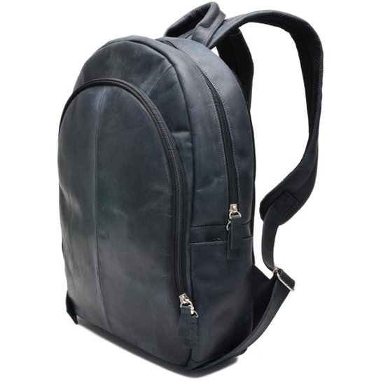 Mochila em Couro Porta Notebook Masculina - Preto Menor preço em Mochila em Couro Porta Notebook Masculina - Preto