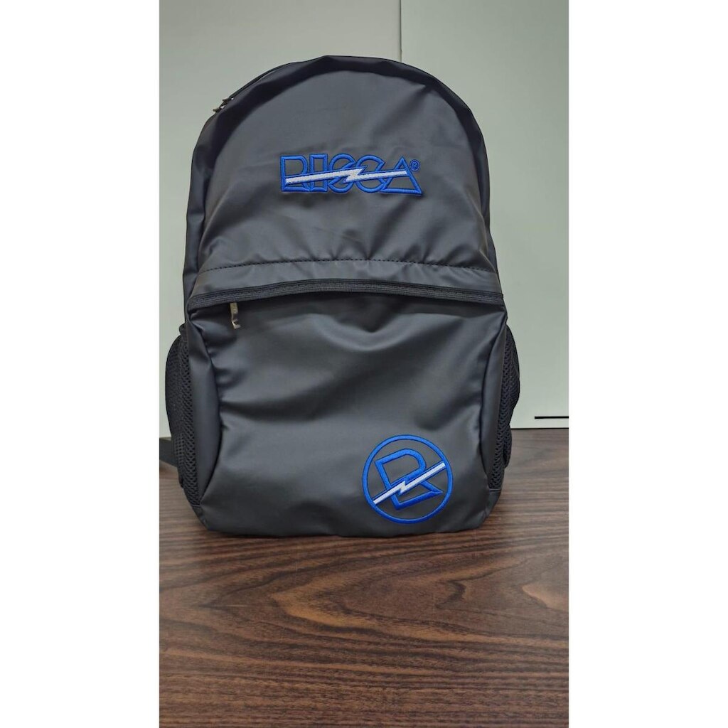 MOCHILA EMBORRACHADA RISCA PRETO/AZUL 9072 Original