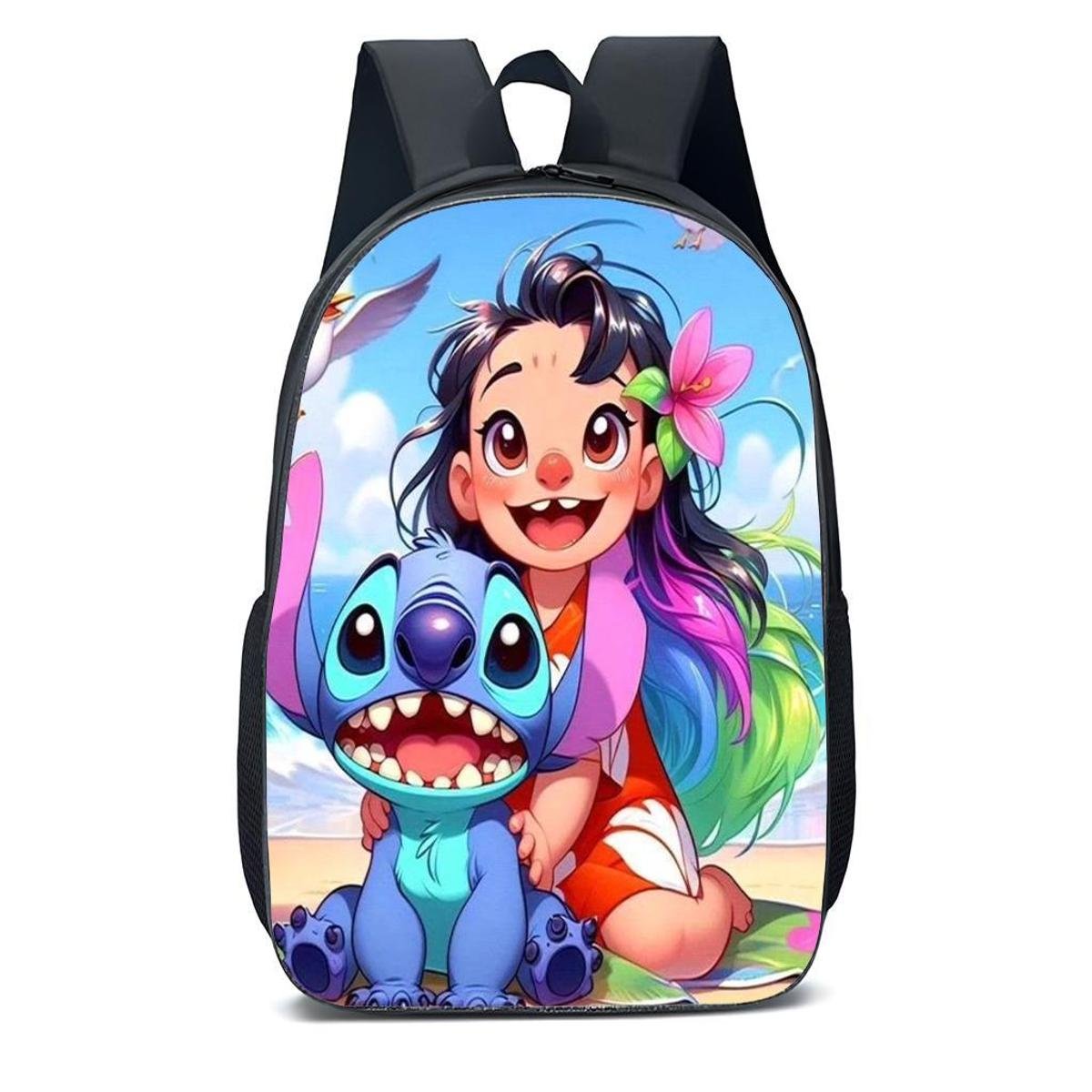 MOCHILA ESCOLA INFANTIL JUVENIL ANIME MOANA E STITCH FELIZ Menor preço em MOCHILA ESCOLA INFANTIL JUVENIL ANIME MOANA E STITCH FELIZ