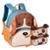Mochila Escolar Cachorrinho com 2 Estojos Duplos Infantil - Marrom