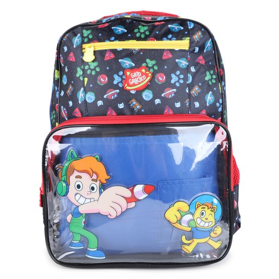 Mochila Escolar Clio Gato Galáctico 16" Masculina - Marinho Menor preço em Mochila Escolar Clio Gato Galáctico 16" Masculina - Marinho