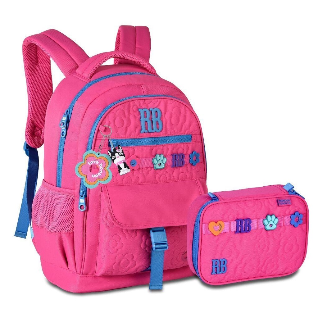 Mochila Escolar Com Estojo Rebecca Bonbon Kit Juvenil com chaveiros